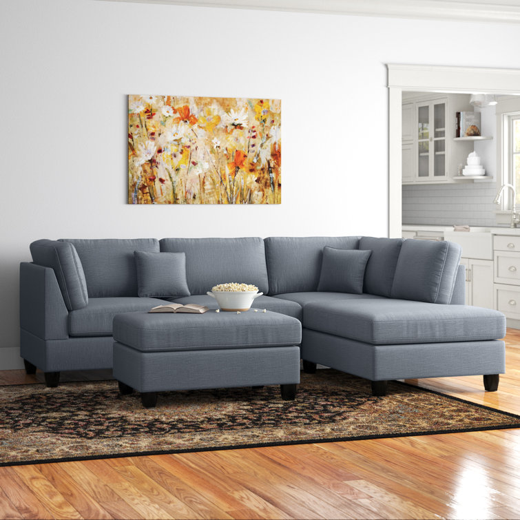 Latitude Run® Hemphill 104" Wide Reversible Sofa & Chaise with Ottoman